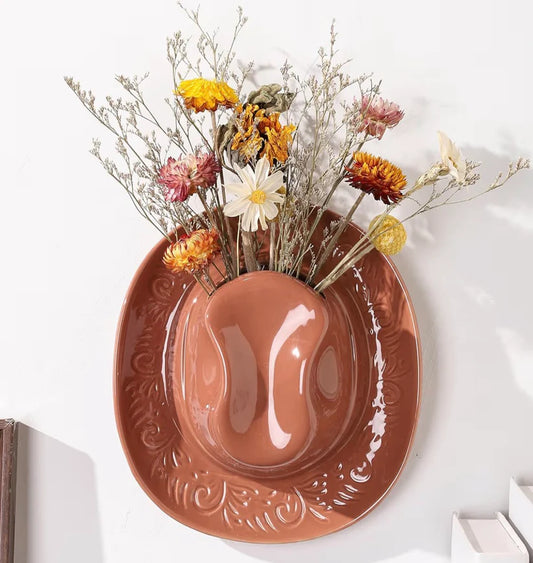 Cowboy Hat Vase